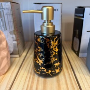 DISPENSER BAÑO "negro con dorado"